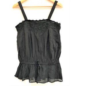 Black boho style tunic top